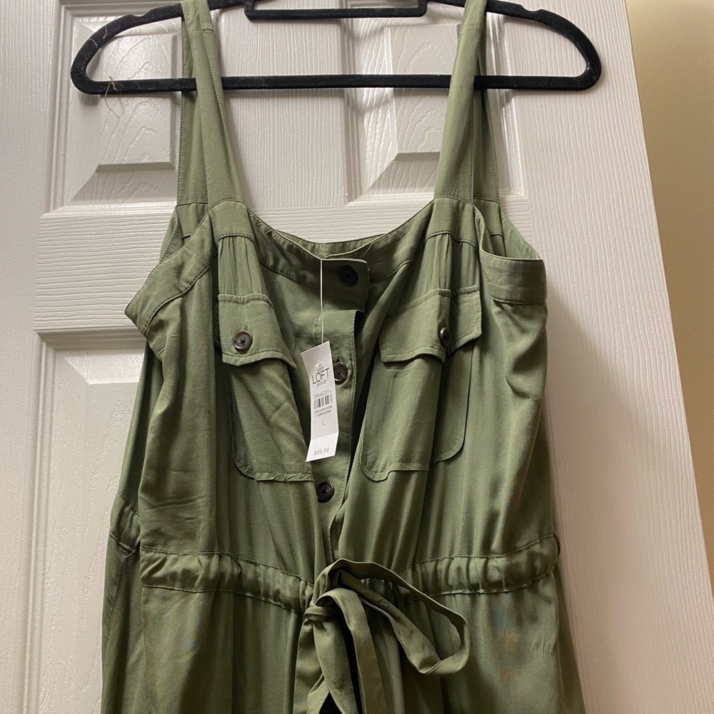 NWT Loft Outlet Green Utility Maxi Dress